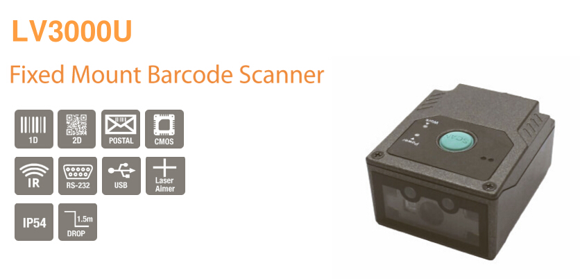 LV3000U IP54 El Escáner de Código de Barras 2D Resistente Puede Leer el Código OCR / MRZ Para la Línea de Montaje / Escaneo de Pasaportes