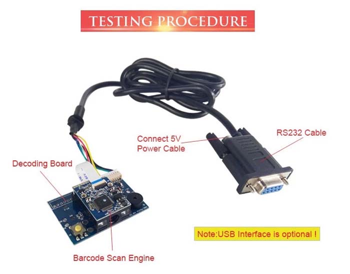 LV1400 OEM Lector de Código de Barras 1D Motor del Módulo de Escaneo de Buena Calidad