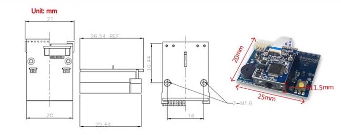 LV1400 OEM Lector de Código de Barras 1D Motor del Módulo de Escaneo de Buena Calidad