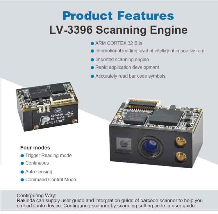 LV3396 El Módulo del Escáner del Código de Barras de la Frambuesa pi QR Puede Descifrar el Código de Barras de la mal Calidad