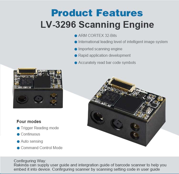 LV3296 Motor de Escaneo OEM Módulo de Escáner de Código QR 2D Para Android PDA