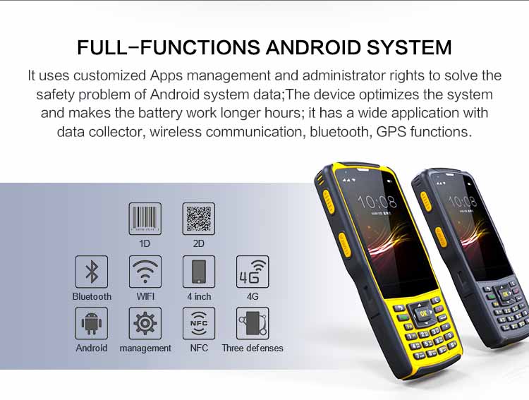 S5 Android 7.0 IP67 Teléfono Inteligente Escáner de Código 1D / 2D de Mano PDA para Almacén