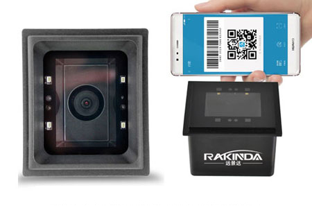Escáner integrado Rakinda RD4500R que se usa en una máquina expendedora