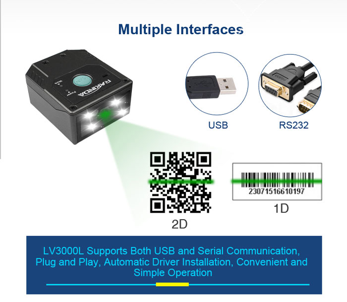 LV3000H Módulo de escáner de código de barras 2D de imagen OEM