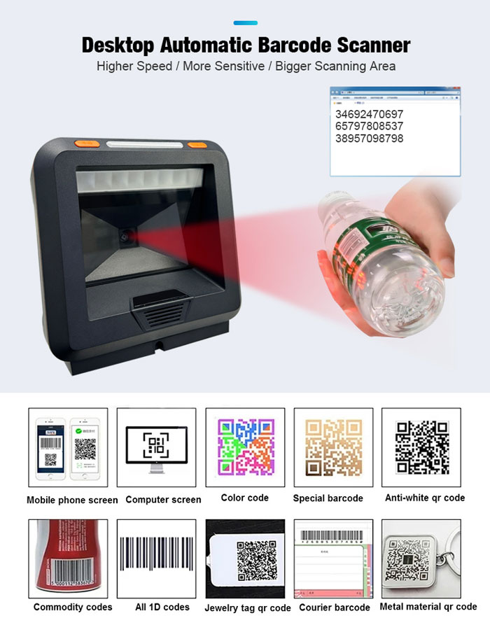 RK5000 2D Escáner de Código de Barras Láser Para Supermercado